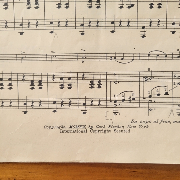 Antique Vintage 1930 Carl Fischer Violin & Piano Duets Sheet Music No CoverAll - Picture 3 of 9